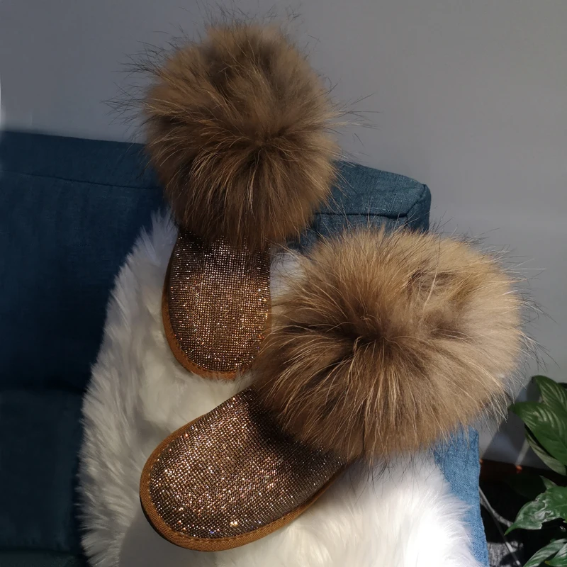 gold Mujer Cuero Invierno Ruiyee Para Botas De Piel 2018 Integrado Nieve Oveja La Damas Black Lana Zorro Nueva qw1w6n4TZ