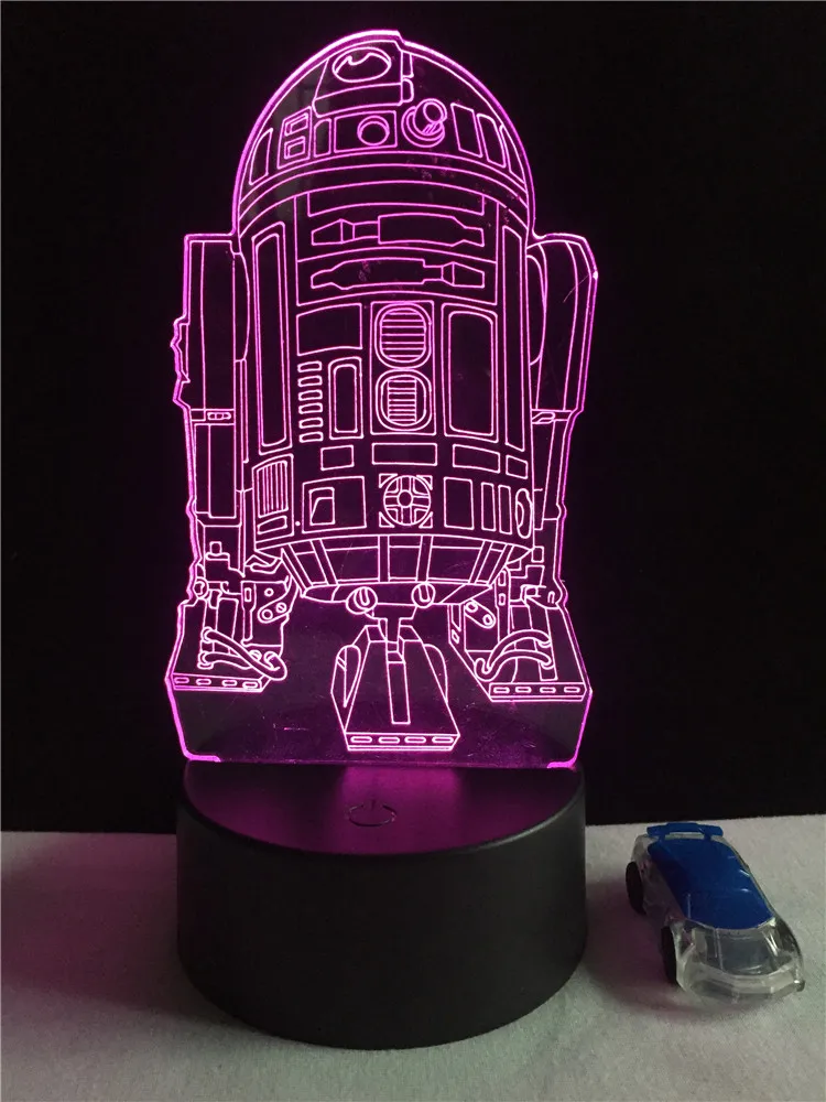 

Star Wars R2D2 Robot 3D Lamplight Cartoon Figure LED USB Mood Table Lamp Night Light Multicolor Touch Kid Toy Remote Luminaria