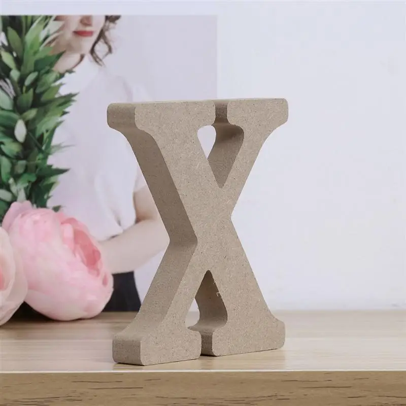 As pic Деревянные буквы алфавита Табличка деревянная DIY украшения для Книги по искусству Craft стены Офис Свадьба День рождения тема Вечерние - Цвет: As pic