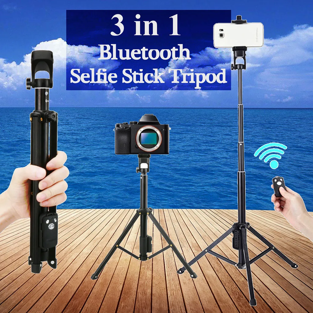 

HIPERDEAL Tripod Selfie Stand Monopod Camera Bluetooth Remote Shutter Handle Selfie 3 in 1 18Dec06