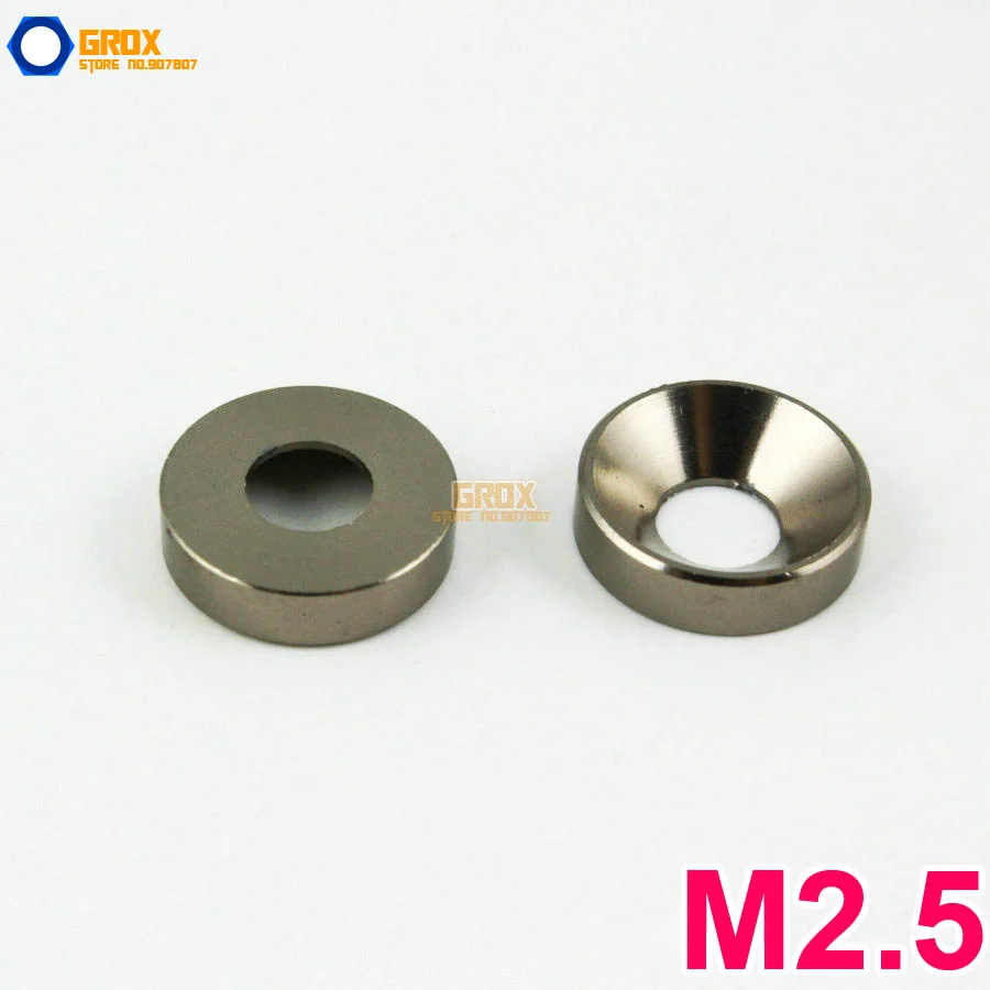 

Серая алюминиевая шайба с потайной плоской головкой M2.5, 30 шт.