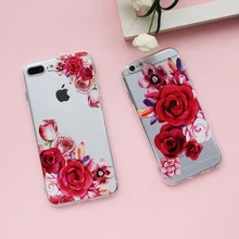 

MISSCASE Phone Case for iphone 7 6 6s 8 Plus Soft Silicone flowers summer cover for iPhone 5 5S SE X Case 2018 new hot design