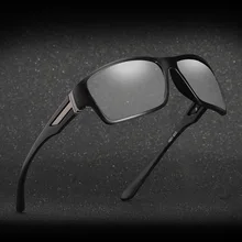 Черный поляризованный фотохромный солнцезащитные очки Для мужчин Брендовая Дизайнерская обувь Хамелеон Драйвер солнцезащитные очки для UV400 для вождения, рыбной ловли, солнцезащитные очки