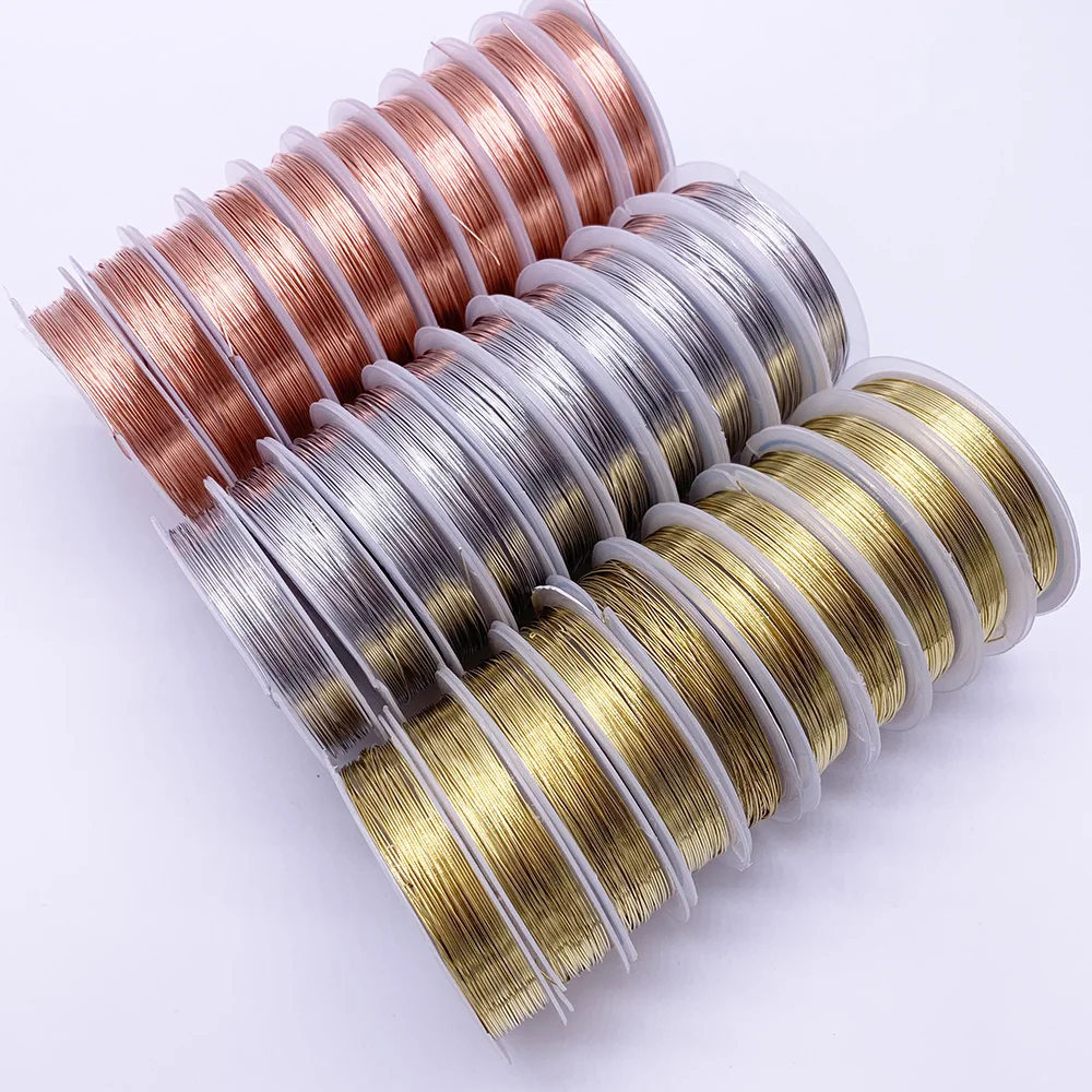 1 Roll 0.5mm Silver//Gold Plated Copper Wire Jewelry Making Wire Cord DIY Sizes