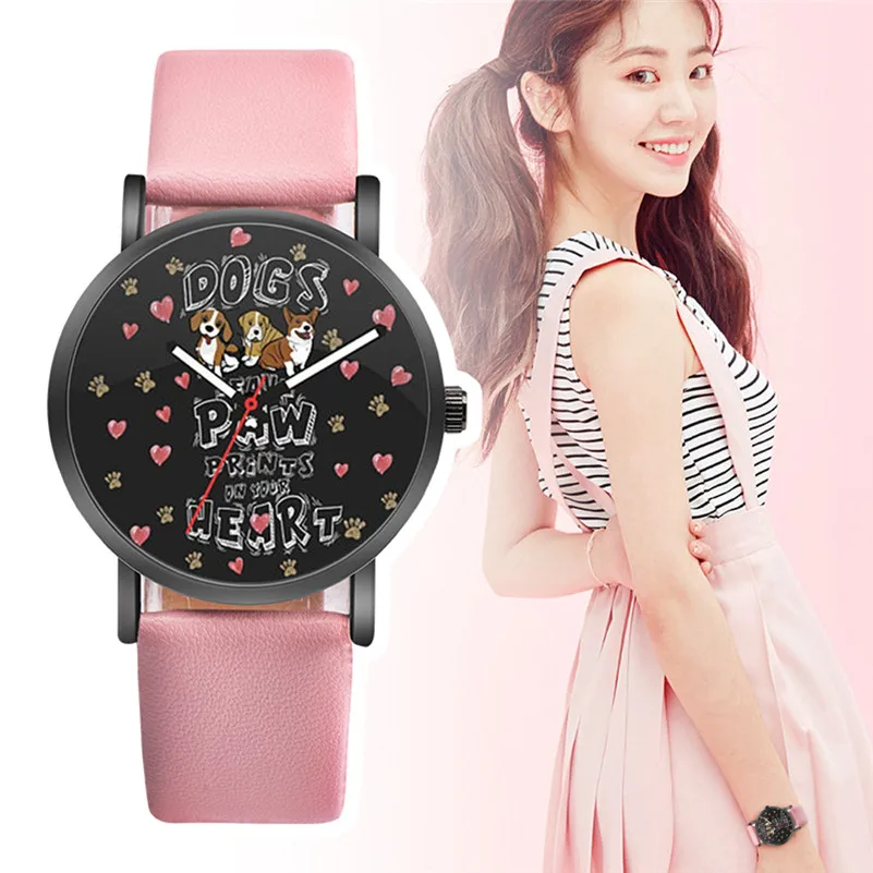 Newly Design Watch Women Leather Strap Cute Girls Animal Colorful Casual Alloy Analog Quartz Round Watch relogio feminino M23 (7)