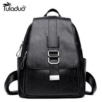 

Back Pack For Men Women PU Leather Backpack Laptop Satchel Backpack Leisure Travel Bag Large Capacity Rucksack Leisure Schoolbag