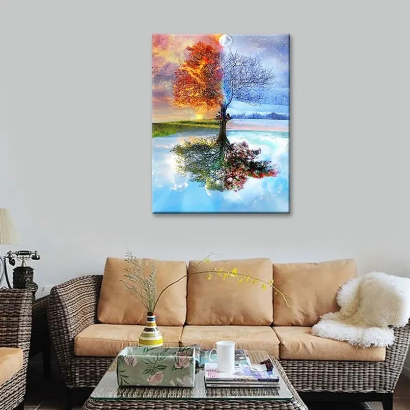 

Diamond Painting Cross Stitch Tree DIY Embroidery Rhinestones Home decor