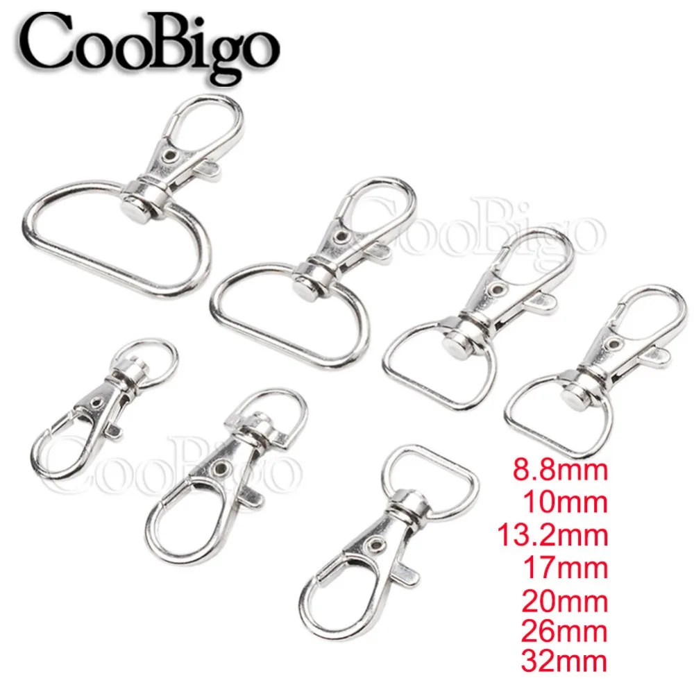 

50pcs Metal Swivel Trigger Loster Clasps Snap Hook Paracord Key Chain Ring Lanyard Backpack DIY Craft Outdoor Travel Kits