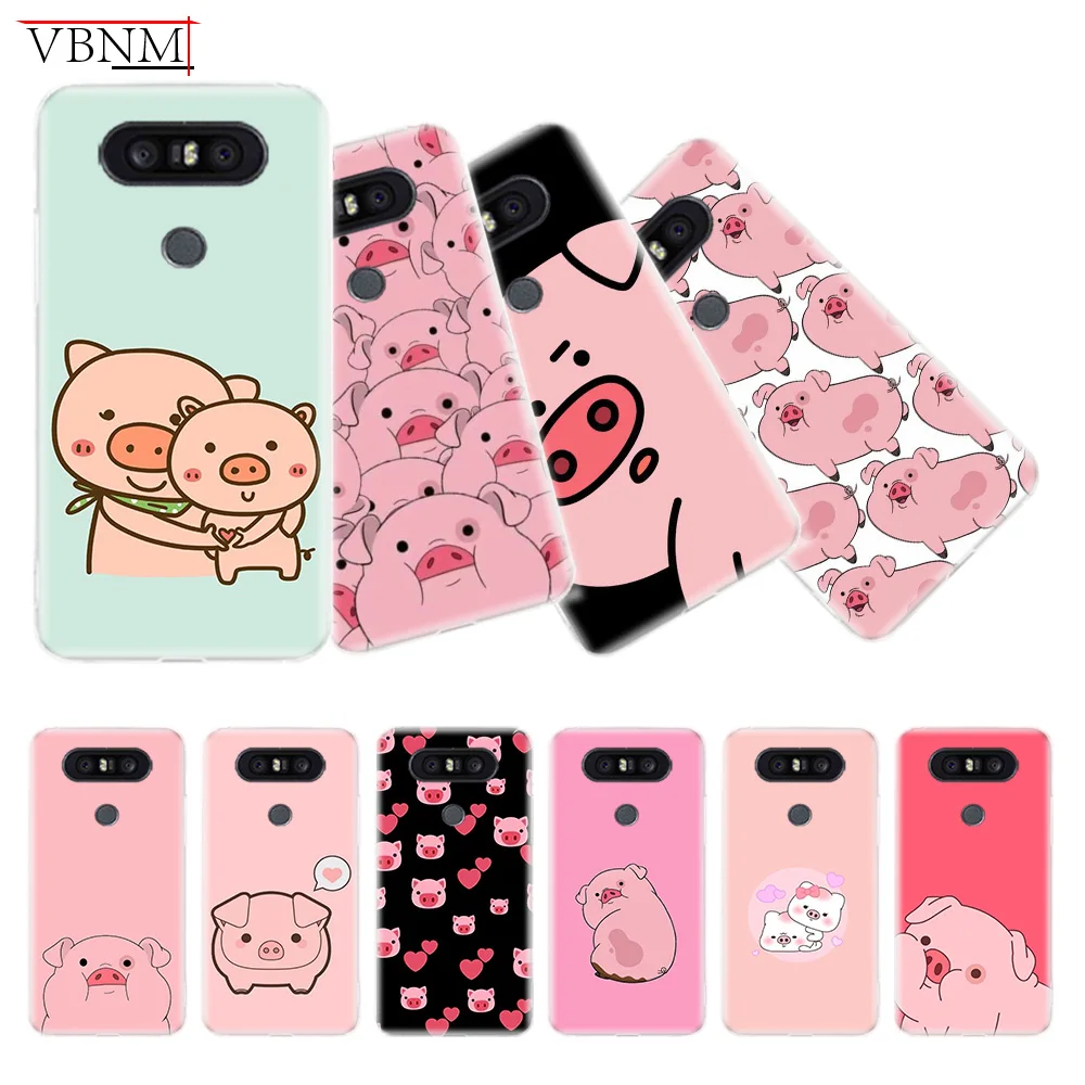 

VBNM Pig Animal Trend Silicone Phone Cover Back For LG G4 G5 G6 G7 For LG Q6 Q7 Q8 V10 V20 V30 V40 Gift Customized Case Capa