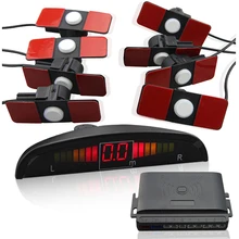Car LED Parking Sensor System 8 Parktronics 13mm Original Flat car detector 4 Rear+4 Front parking sensors Black White Silver