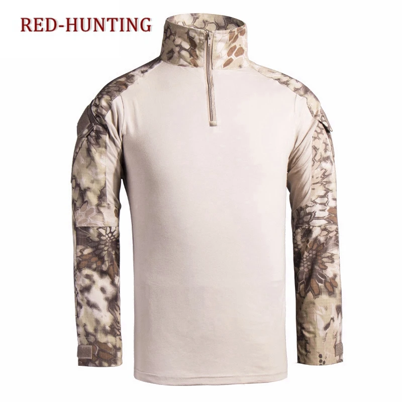 

Quick Dry Airsoft Paintball Hunting Men Summer Army Combat Tactical T Shirt Military Camouflage Long Sleeve Hiking T-Shirts