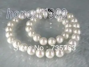 

xiuli 00292 GENUINE 9.5-10mm 18" AAA+ ROUND WHITE SOUTH SEA PEARL NECKLACE 925 EASR CLASP
