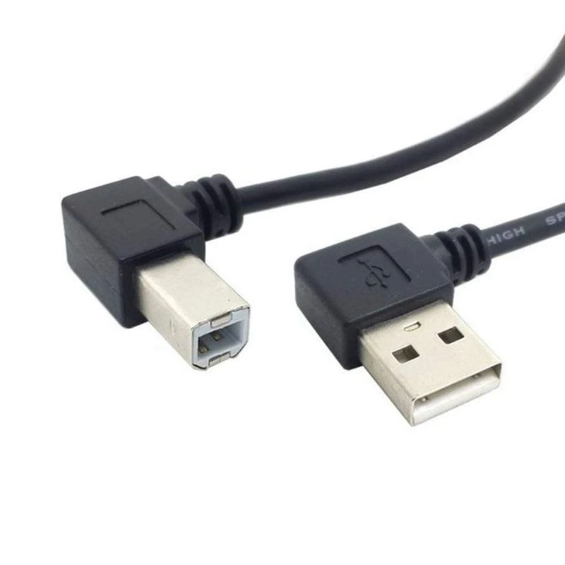 Cable de escáner para conector USB 2,0 A macho A izquierda, ángulo B macho, 90 20cm|Piezas impresora| - AliExpress