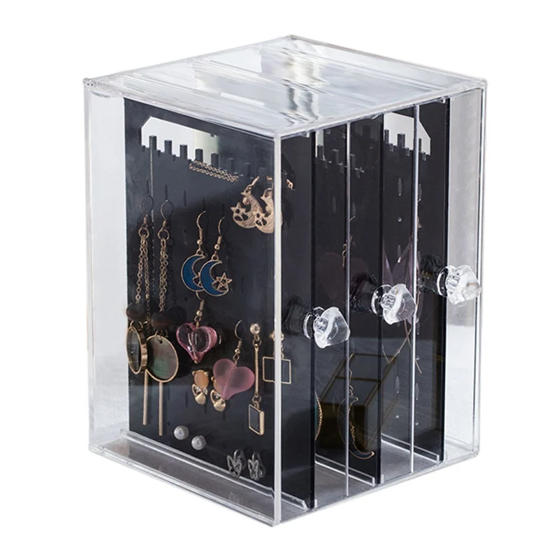 Акриловый Органайзер для ювелирных изделий, коробка для ожерелья, чехол для хранения, серьги, браслет, подвесные украшения, подарок для девушек, женский макияж - Цвет: 3