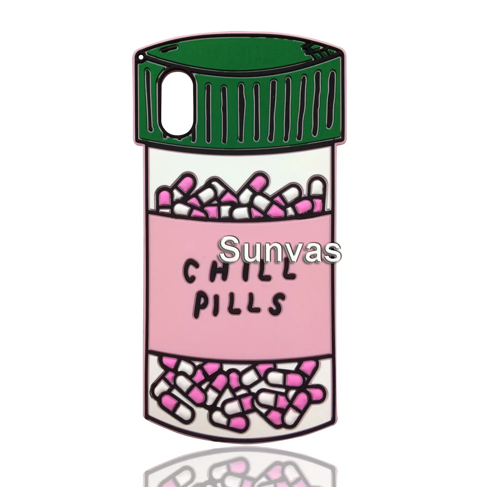 

3D Cartoon Soft Silicone Love Pills Mobile Phone Case Back Cover Skin For Apple iPhone 8 8Plus For iPhone X