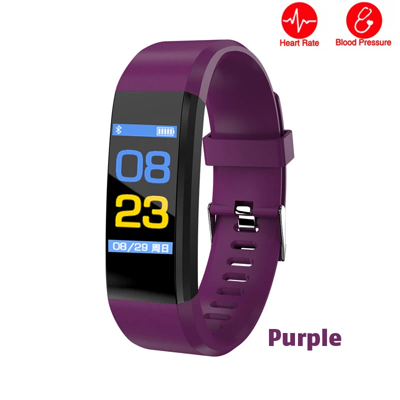 Браслет здоровья сердечного ритма крови Давление Smart Band Фитнес трекер Smartband браслет honor mi Группа 3 fit бит Смарт-часы Для мужчин - Цвет: Фиолетовый