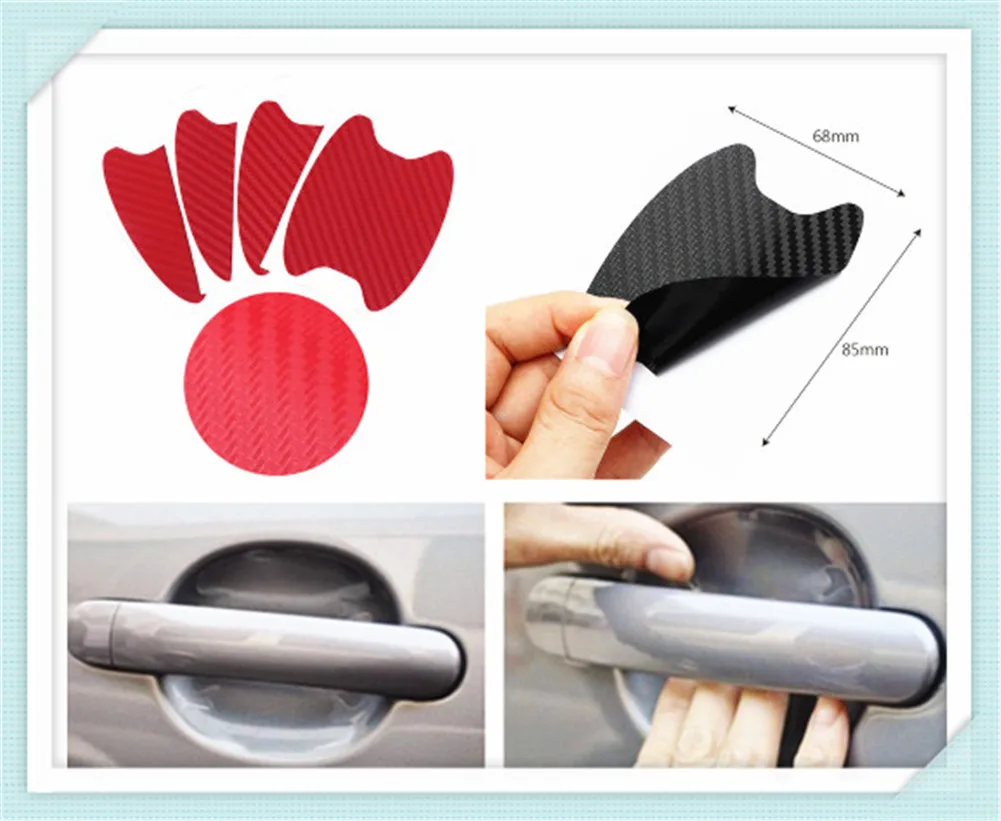 

Car shape 3D carbon fiber door handle wrist anti-scratch sticker for Nissan Altima 370Z Xmotion X-Trail Qashqai