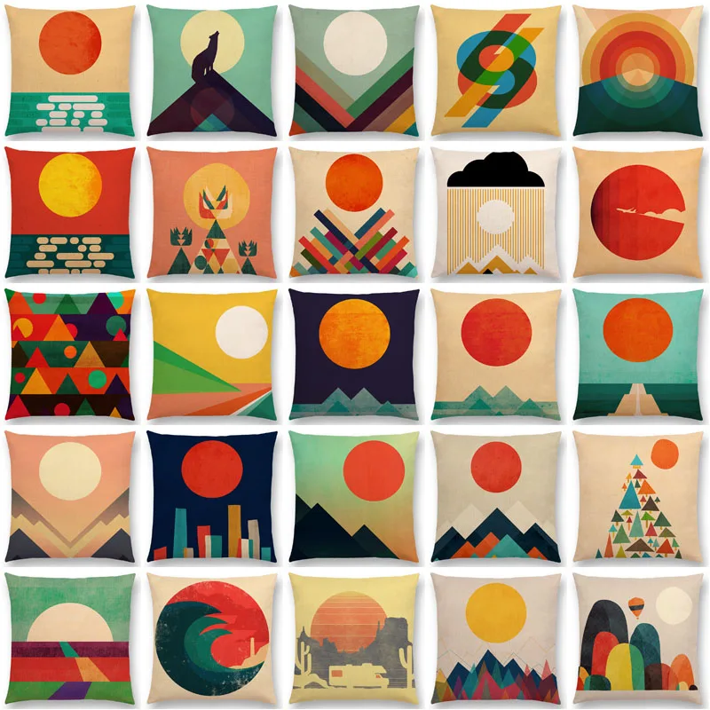 Чехол для подушки Sun Rises Классический чехол дивана с геометрическим узором в виде