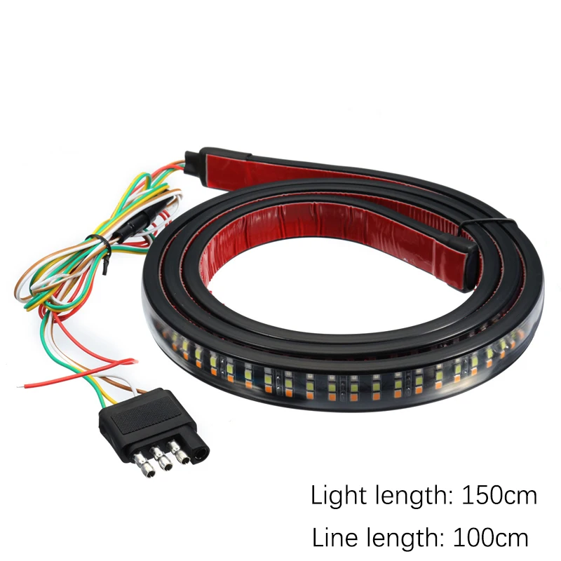 

1Pcs 504LEDs Auto universal Rear Brake Strip Light flexible waterproof led tape 60inch Car Decorate Roof LED Strip Light 12V