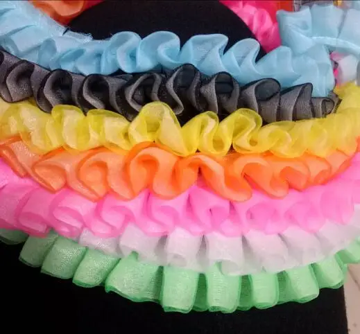 

1M Pleated Tulle Lace Fabric 2cm Trim Guipure Latest Lace Ribbon DIY Sewing Accessories Craft Supplies encajes para costura RT25