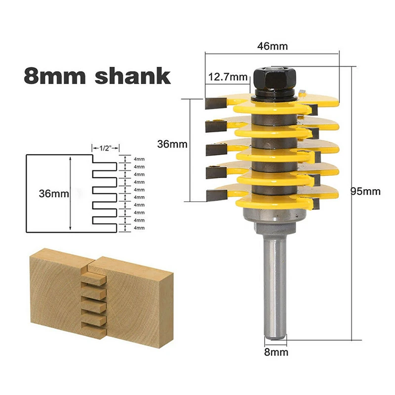 8mm Shank Finger Joint Router Bit Power Cutter Woodworking Cutting Tools