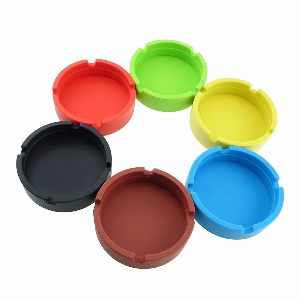 ISHOWTIENDA New Silicone Round Ashtray EcoFriendly Colorfull Premium