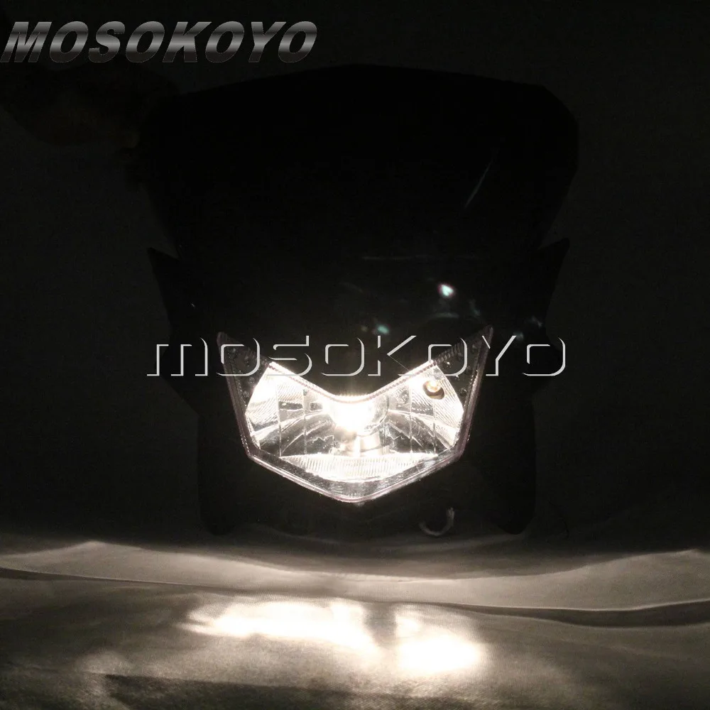 Кроссовый Байк MX прочная фара для kawasakikk KLX 150 250 450 Черная передняя лампа