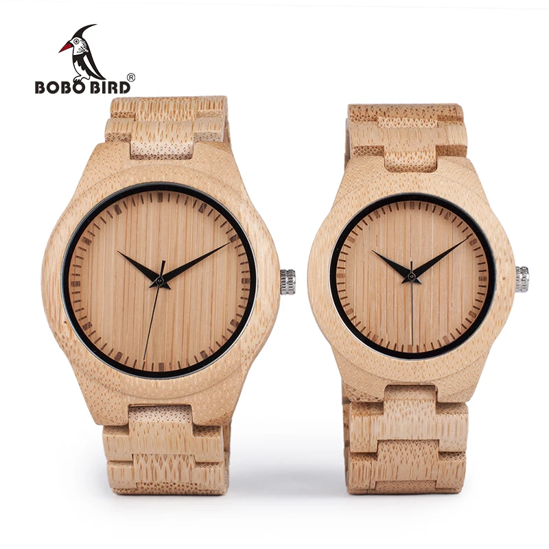 BOBO BIRD, бамбуковые часы для влюбленных, часы с деревянным ремешком, кварцевые наручные часы для влюбленных, relogio feminino, Прямая поставка