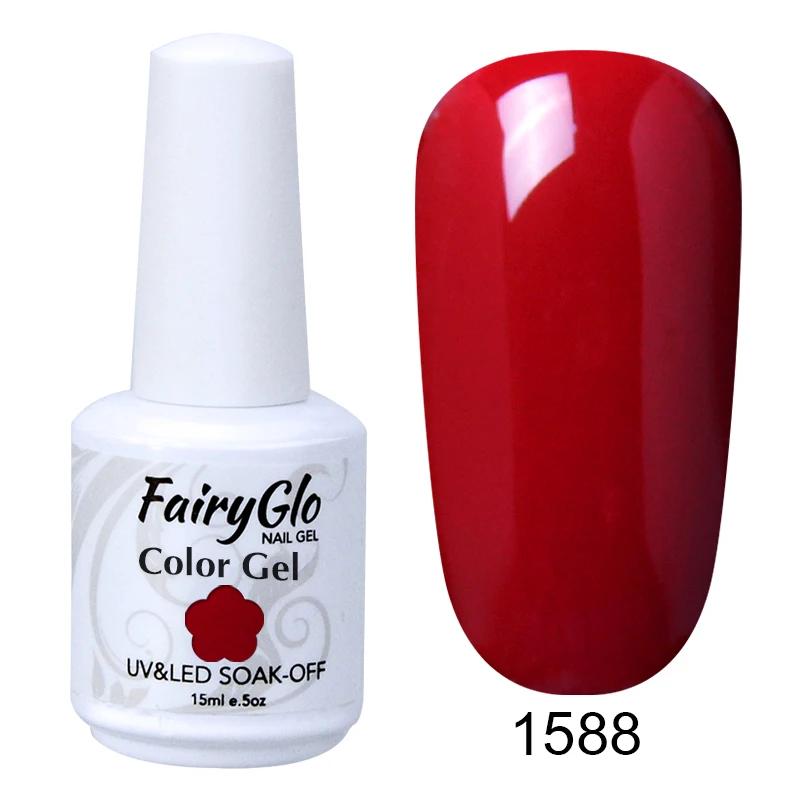 FairyGlo 15 мл Гель-лак для ногтей УФ-светодиодный гель-лампа для ногтей замачиваемый полуперманентный лак для ногтей гибридная краска геллак чернила - Цвет: G1588