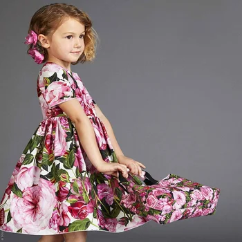 

Girls Dress Flower Dress Europe and America Summer Princess Dress Children Clothing Baby Girl Clothes Age 10 12 14 Years Old