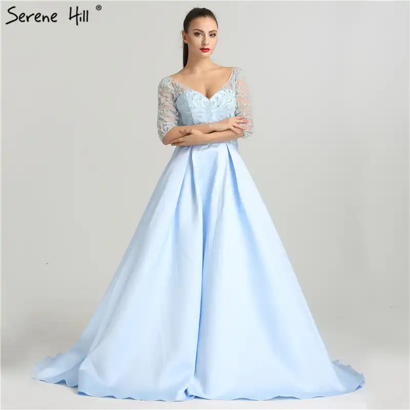 light blue sequin gown