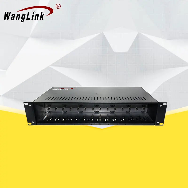 2U 14 Slots 19 inch Rack Chassis, Double Power Supply Fiber Optical Media Converter Chassis wanglink 2u 19 inch standard alone rackmount chassis 16 slots ports media converter chassis