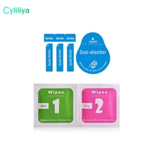 2000 шт оптом чистящие средства влажные и сухие 2 в 1 салфетка пылепоглощающая направляющая наклейка для защиты экрана из закаленного стекла