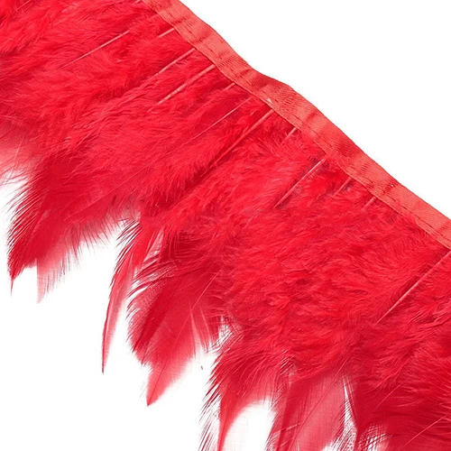 1 м природа Hackle гусиное перо бахрома для свадьбы ремесло швейный костюм Millinery