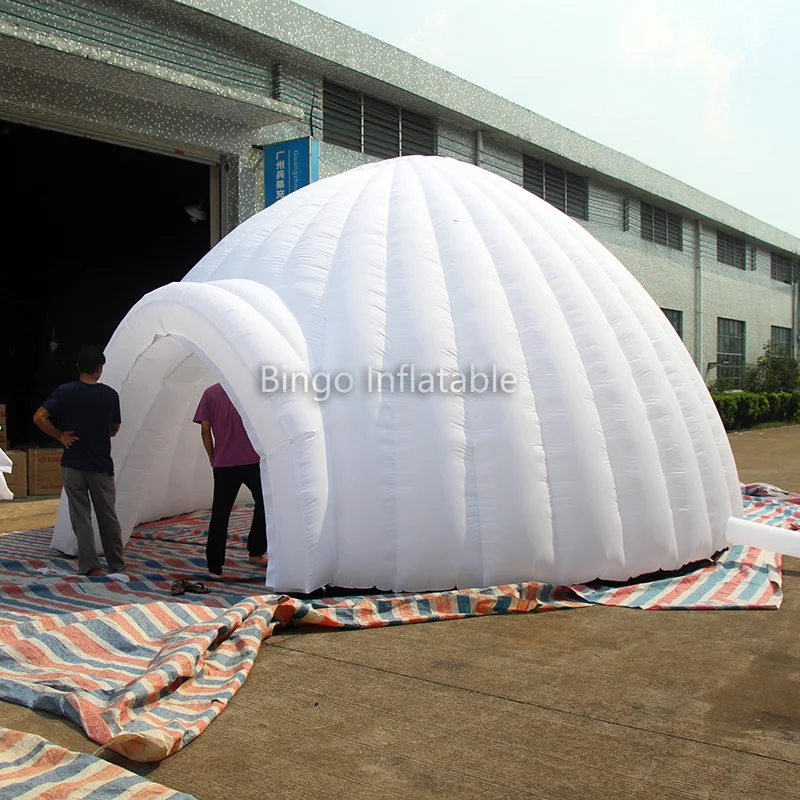  Free express tents shaped inflatable white 6m dome tent oxford tent with 2 doors N removable cover 