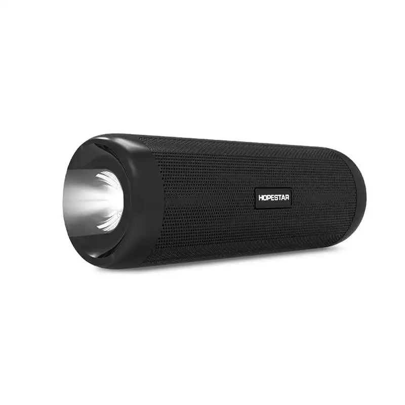 HOPESTAR P4 открытый Беспроводной Bluetooth Динамик Мощность банк 10 Вт Портативный бас стерео звук Динамик Mp3 громкой связи Bluetooth гарнитура с микрофоном Flashlig - Цвет: Black