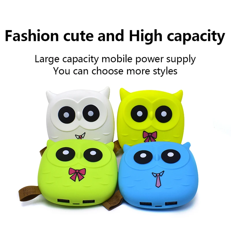 

Portable Charger Cute Owl Cartoon Mini Power Bank 5000mAh For Xiaomi Power Charger External Battery Bank Dual USB Bobile Charger