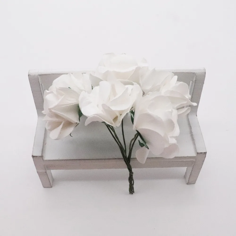 72 шт. 35 мм Искусственные бумажные розы цветок свадебное оформление букета самодельный венок на день рождение, симулированные Искусственные цветы ручной работы