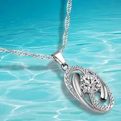 Бесплатная доставка серебряное ожерелье Швейцарский серебряный кулон в европейском и американском стиле Женская мода ожерелье