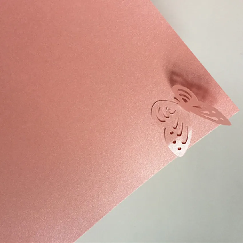 50 конусы-конфетти Жемчужные бабочки бумаги Свадебный декор в виде бабочек сделать это самостоятельно для гостей - Цвет: Pink