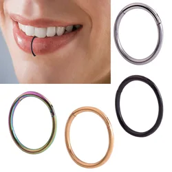 Hinged Segment Nose Ring Clicker Ear Cartilage Tragus Stainless Steel Body Piercing Jewelry Unisex Lip Ring Piercing Jewelry