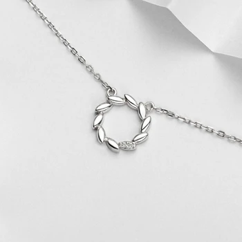 

Wreath Chic Neckband Wild Student Simple Birthday Gift 925 Sterling Silver Clavicle Chain Literary Female Necklace SNE337