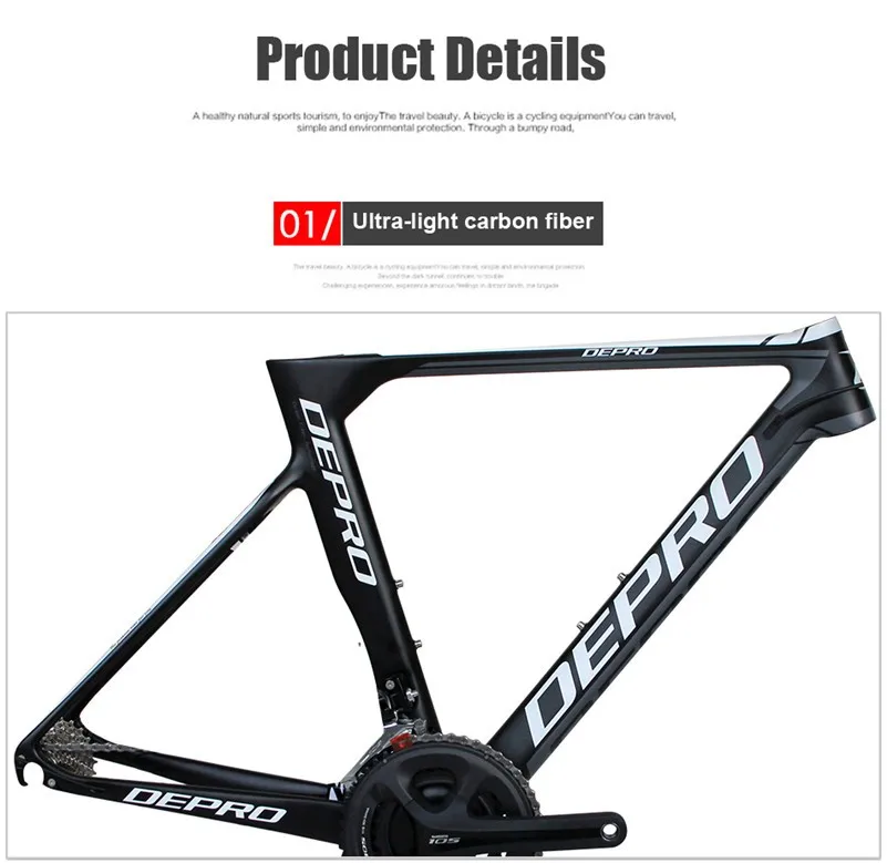 Flash Deal 2017 DEPRO R1-500-EB-22SM Complete Bicycle Presented Pedal 700C Carbon Fiber Frame 22 Speed Bicycle 8KG Road Bike 7 Flash Deal 2017 DEPRO R1-500-EB-22SM Complete Bicycle Presented Pedal 700C Carbon Fiber Frame 22 Speed Bicycle 8KG Road Bike 7