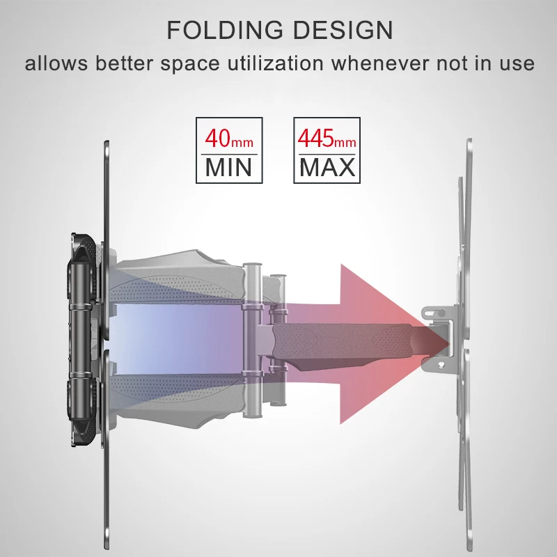 Tanie Pełnoekranowy uchwyt ścienny do telewizora 6 ramion chowany obrotowy uchwyt do telewizora uchwyt do 32 60 \