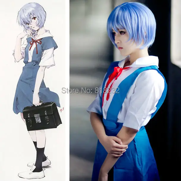 New Evangelion EVA Ayanami Rei Asuka Cosplay Dress School Uniform Costume