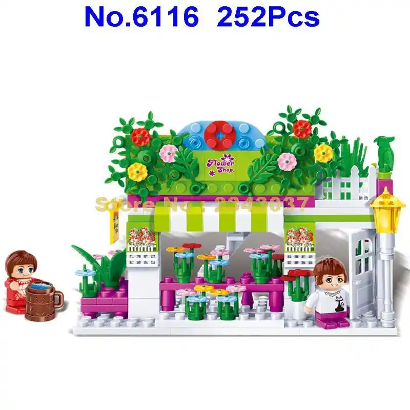 6116 252 шт. Детский конструктор цветочный магазин|building blocks|block blockhouse building blocks |