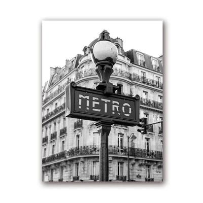 Paris Photography Prints Black and White Posters Eiffel Tower Home Wall Art Pictures Canvas Painting Paris Gallery Wall Decor - Цвет: PH5438