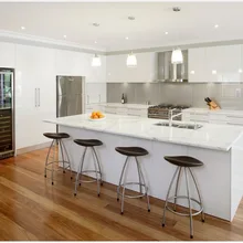 Горячие продажи дизайн белый высокий глянцевый лакированный кухонные шкафы модульная кухня Остров кабиент кухонная мебель под заказ