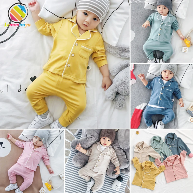  Lemonmiyu Baby Pajamas For Newborns Cotton Fashion Baby Boys Girls Sleeping Suit Full Sleeve Spring