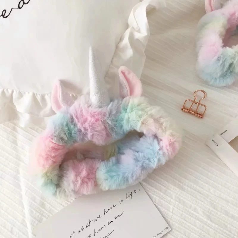 Nooer Colorful Unicorn Plush Shoulder Bag Rainbow Unicorn Plush Toys Tissue Box Girls Plush Toys Birthday Gift